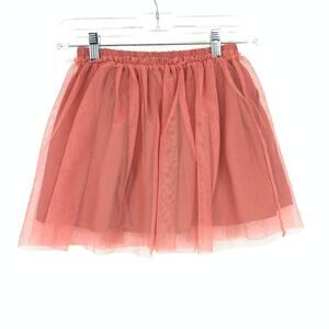 H&M Tulle Pleated A-Line Skirt Girls Size 5T/6 Dusty Rose Pink Sparkly Glitter